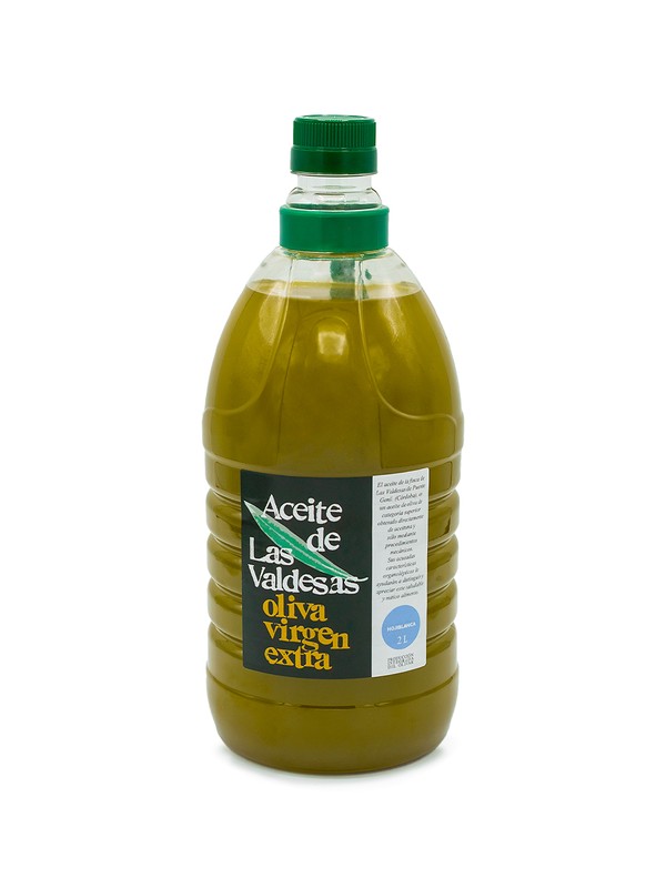 Eine 2-Liter-Flasche natives Olivenöl extra