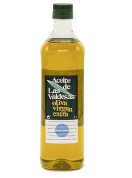 En 1 liters flaska extra virgin olivolja