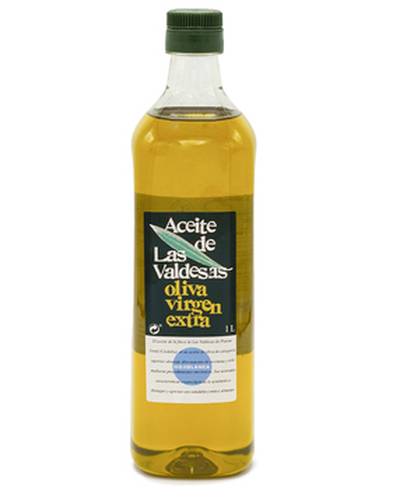En 1 liters flaska extra virgin olivolja