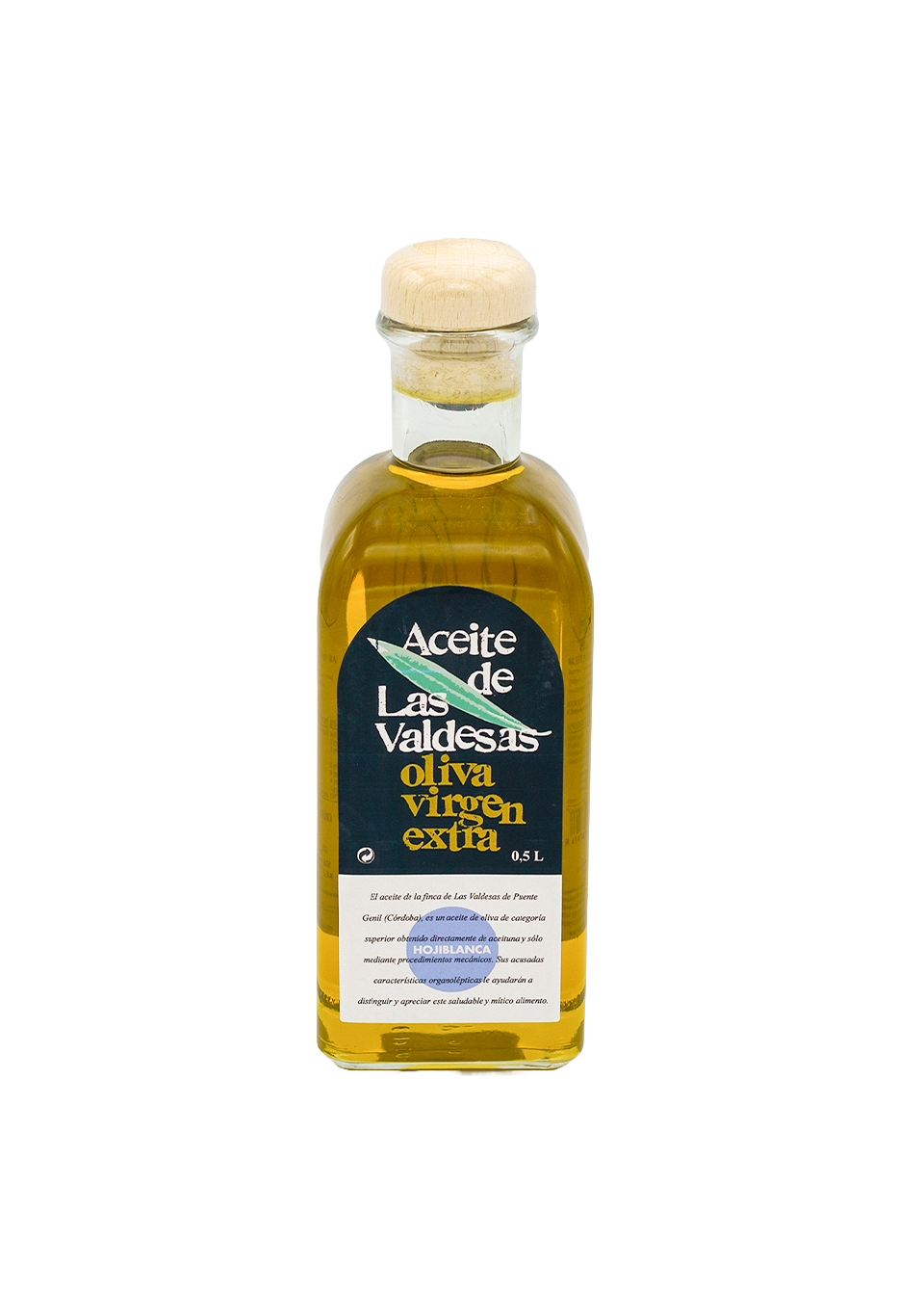 Bottiglia di vetro da 0,5 litri di olio extravergine di oliva