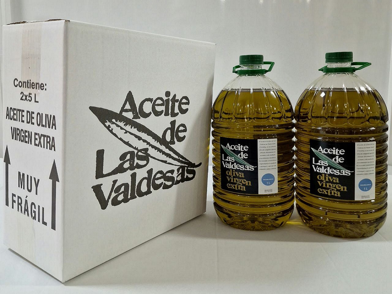 Caja con 2 garrafas de 5 litros de aceite de oliva virgen extra