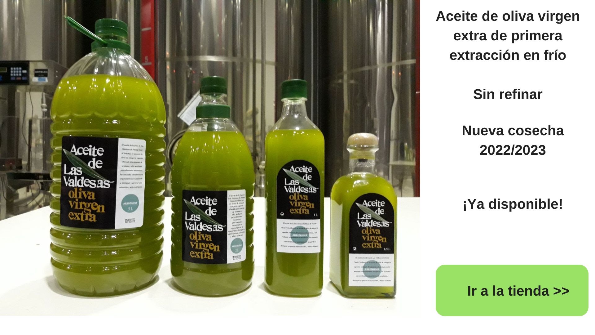 Aceite de oliva verde sin filtrar