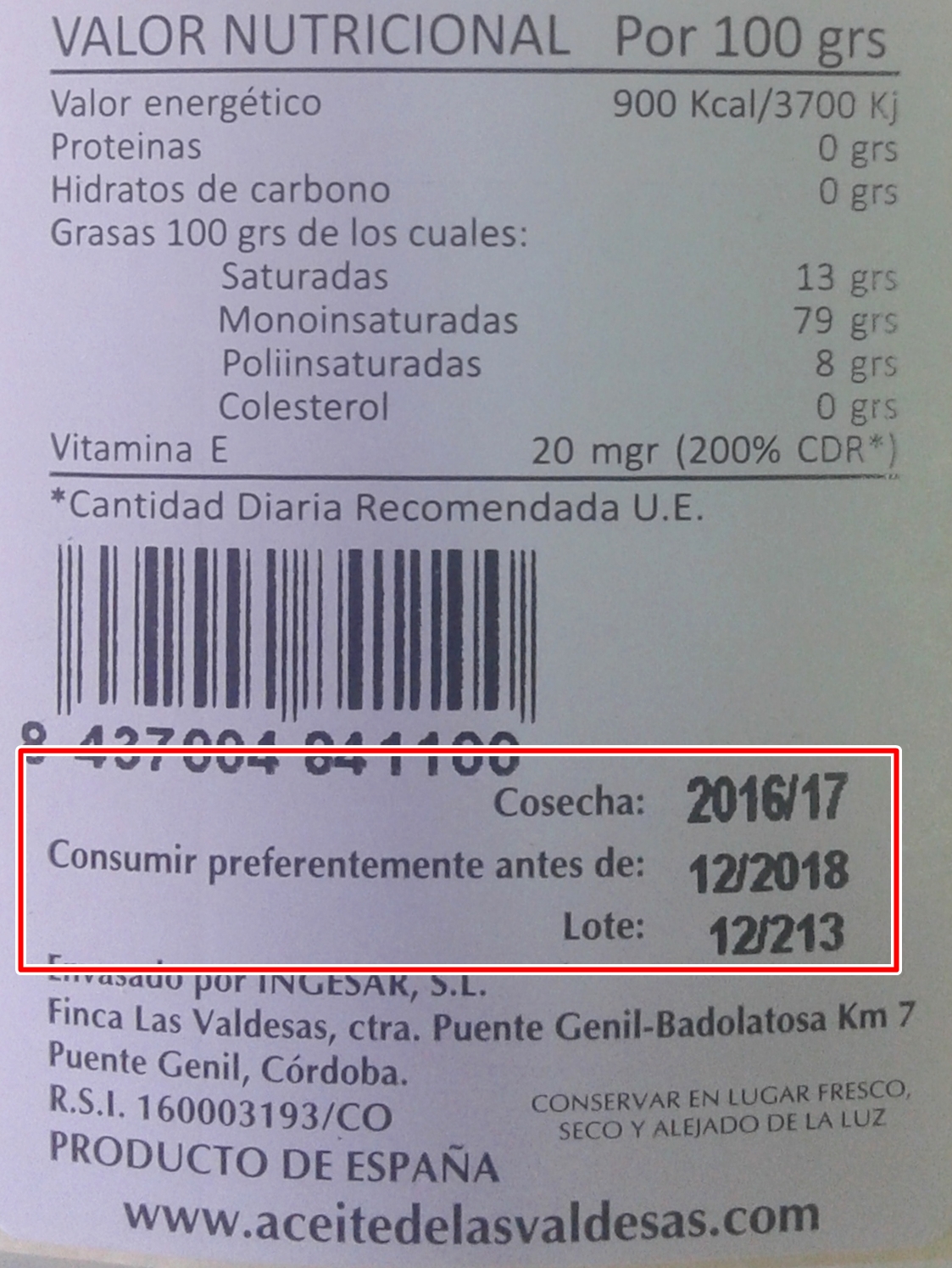 detalle contraetiqueta las valdesas