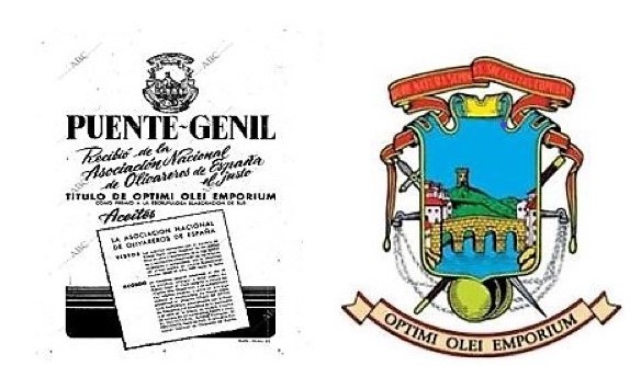 Título Optimi Olei Emporium y Escudo Puente Genil