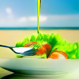 Ensalada con aceite de oliva